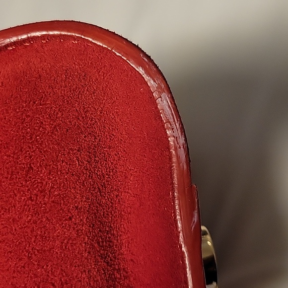 Jimmy Choo Red Suede Handbag - Picture 10 of 11